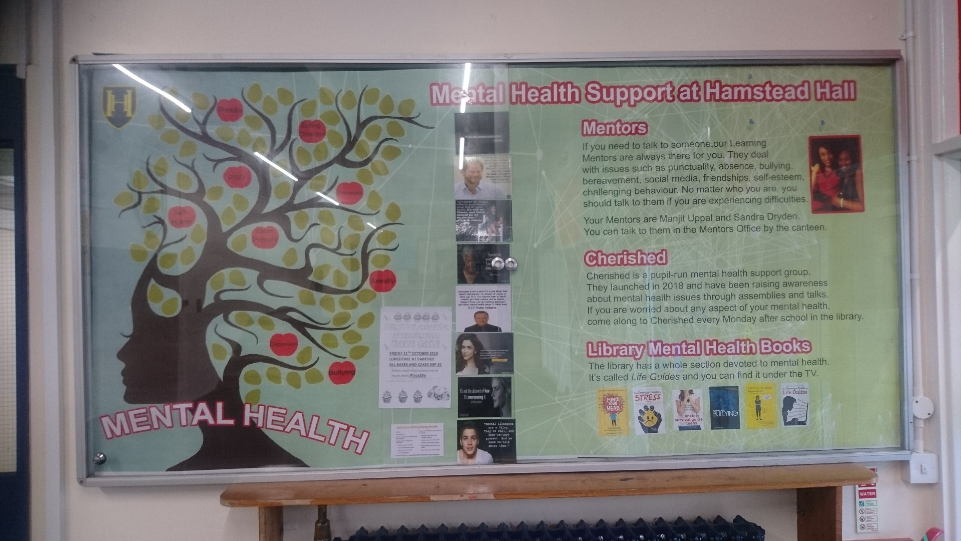 This display in the Parkside building was designed by the Cherished Group.